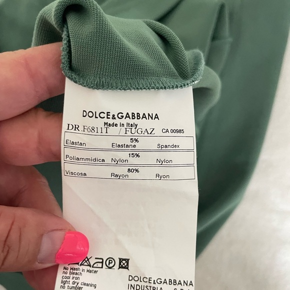 Dolce & Gabbana Green Knit MIDI Dress - Picture 6 of 7